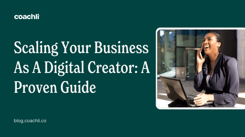 Smiling digital creator scaling her business with ease by using Coachli